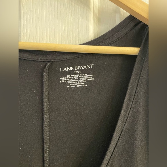 Lane Bryant Black Vneck Tee - Picture 2 of 3